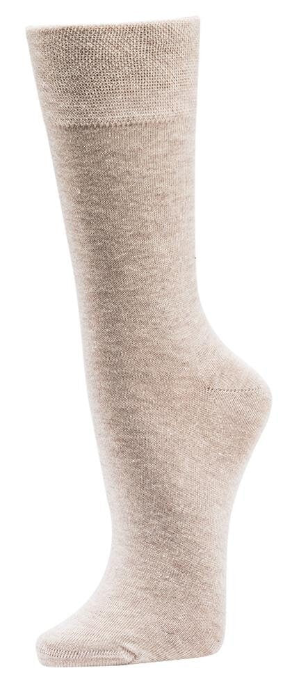 6X Classic Organic Cotton Dress Socks, Men & Women, Soft, Comfortable Calf, Organic Cotton, Basic, 3Black + 3Beige, Hand Linked, Seamless
