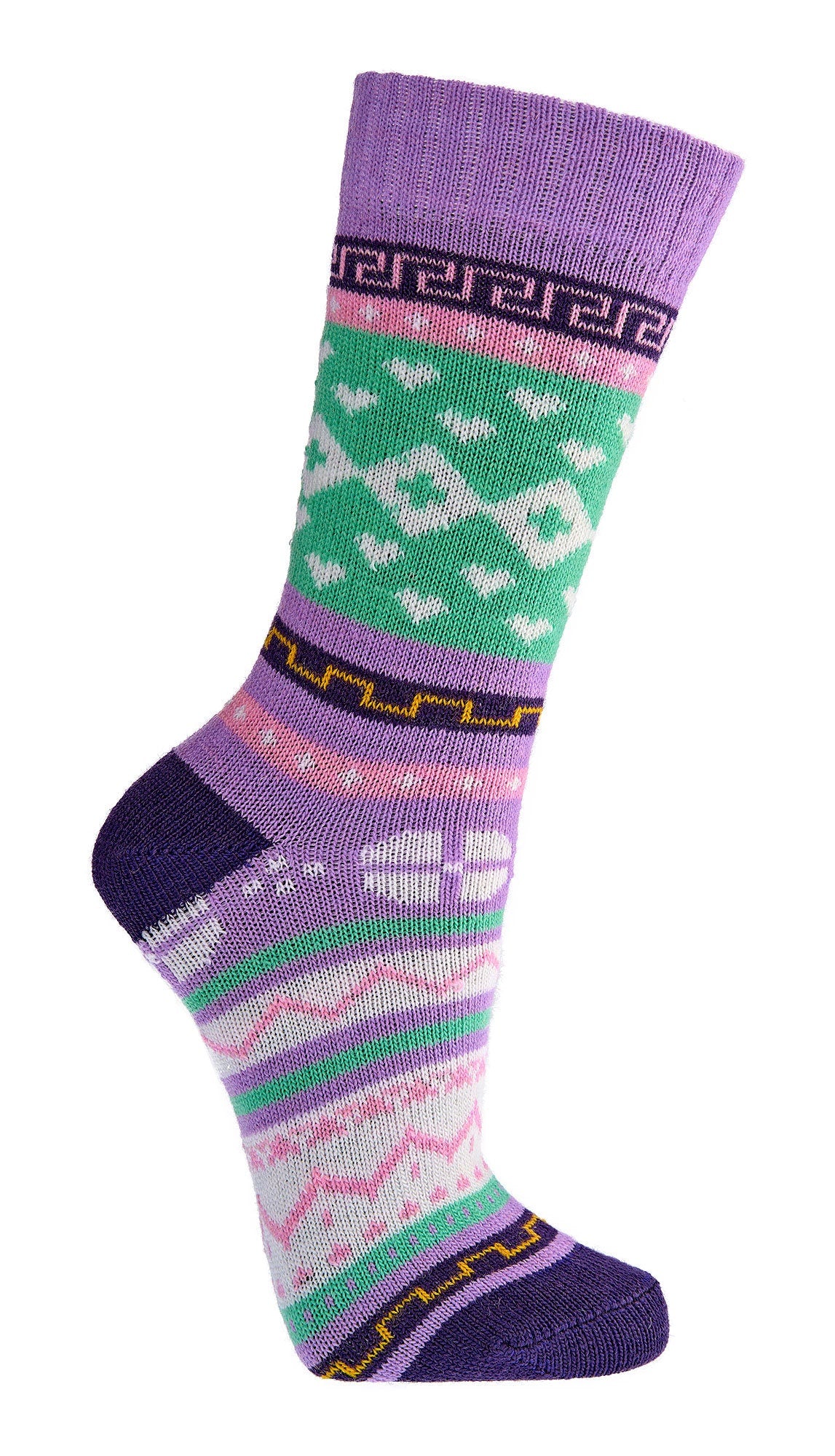 3 Pairs Fine Norwegian Wool Socks for Women, Winter Thermal Knitted
