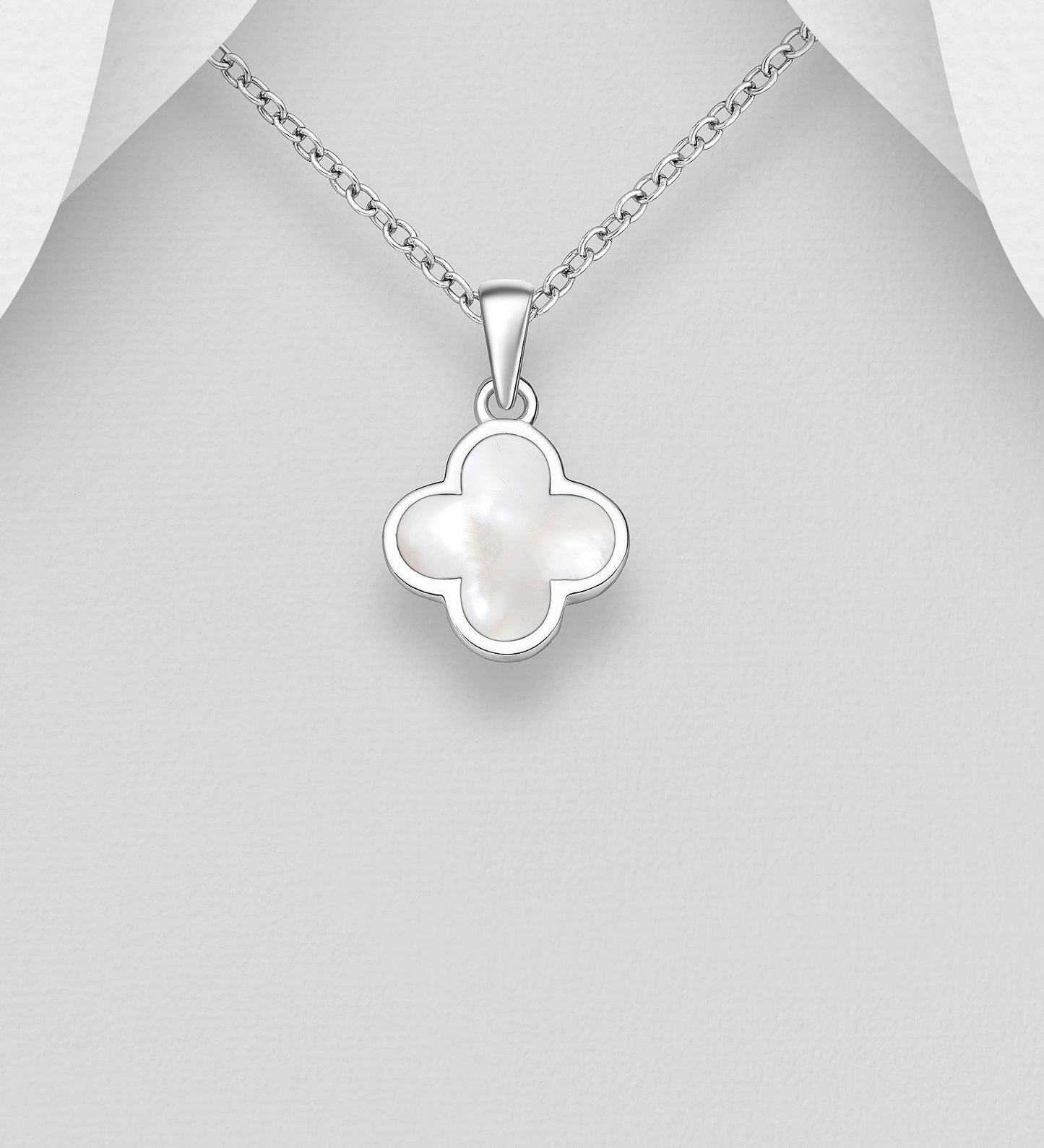 4 Leaf Lucky Clover Pendant with 18 Inch Chain – Hand-poured resin enamel, 925 Silver Necklace, Charm Minimalist, Bracelet 6.5-7.5 Inch