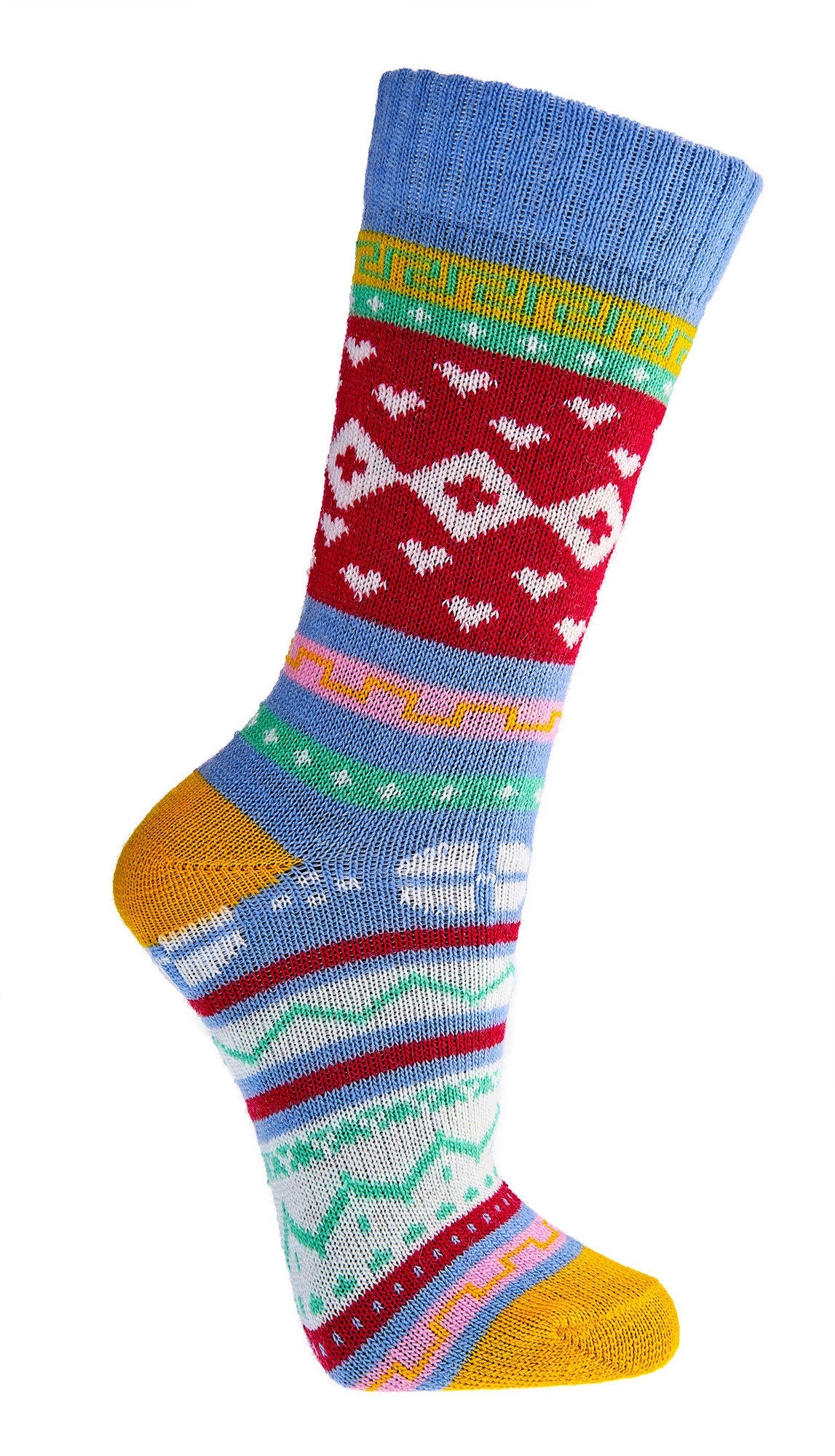 3 Pairs Fine Norwegian Wool Socks for Women, Winter Thermal Knitted