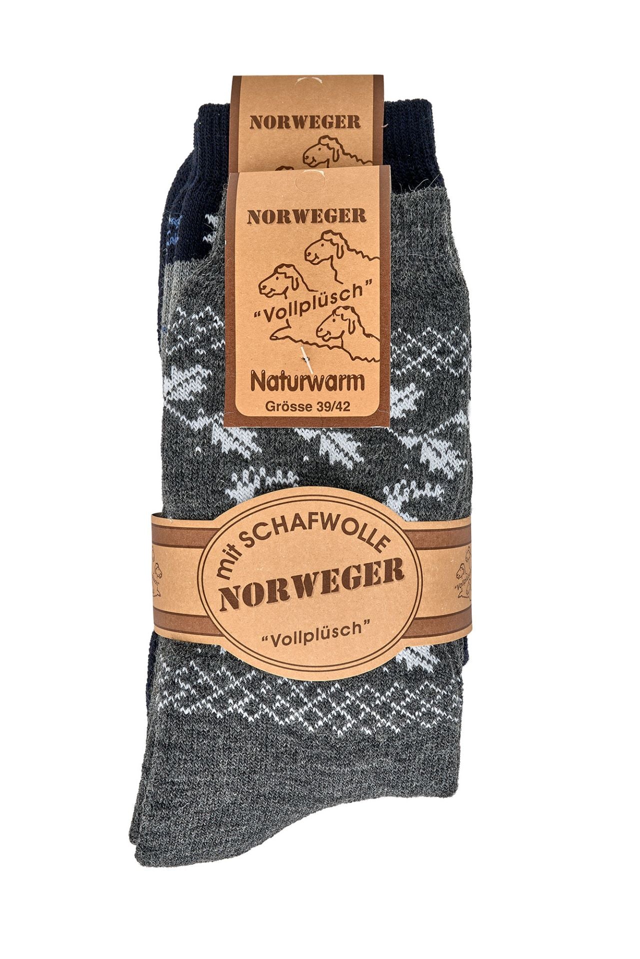 2 Pack Scandinavian wool socks, Natural Premium Merino Wool, Blend of Lamb's wool, Warm socks, Plush Christmas gift for him and Her winter