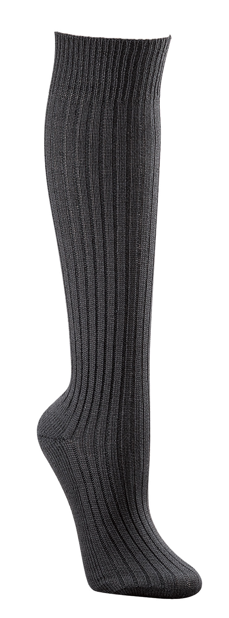 Knee High Wool Socks - 100% Sheep Wool, Full Plush & Ribbed - Ultra Warm Winter Wear, Bundle of 3 Cosy Socks for Men and Women - Charcoal