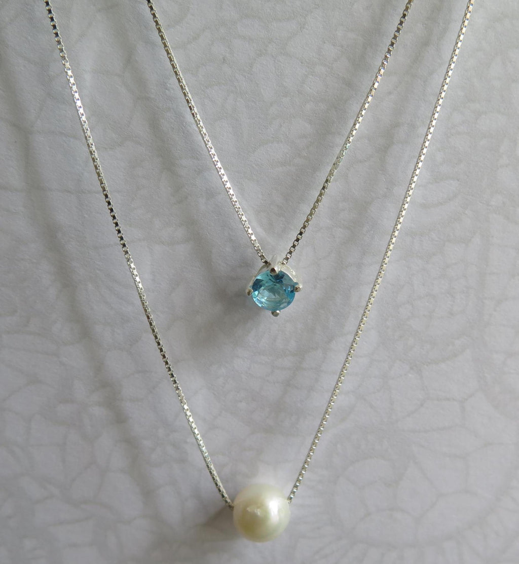 925 Sterling Silver Choker Necklace - Elegant CZ Simulated Diamond & Freshwater Pearl | 15.5-17 Inch | Dainty Layering Piece, Gift for Her