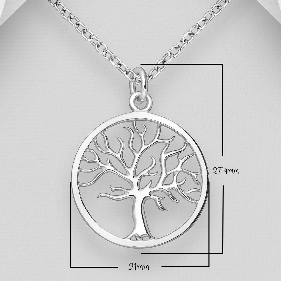 925 Silver Tree of Life Necklace – 18 Inch Chain – 2 Styles – Boho & Minimalist – Meaningful Jewelry Gift, Spiritual Gift for Women and Men