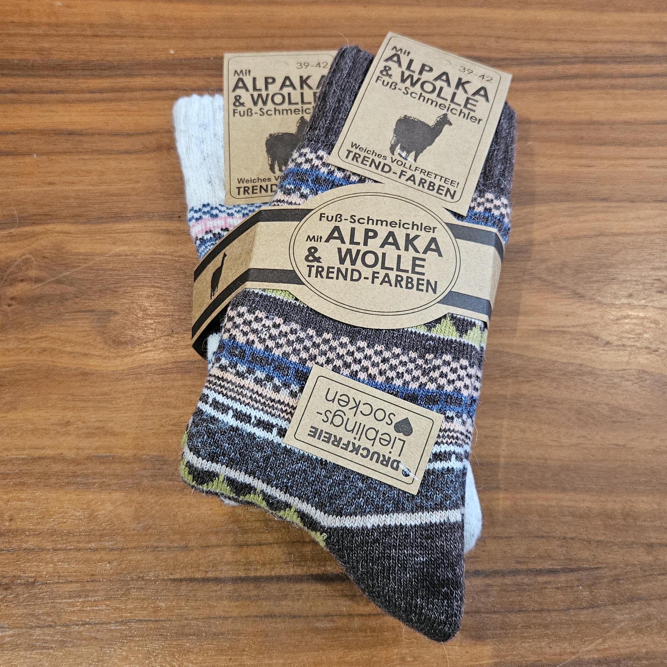 2Pairs of Norwegian Wool Socks for Men & Women, Nordic Hygge with Alpaca wool, Full Plush