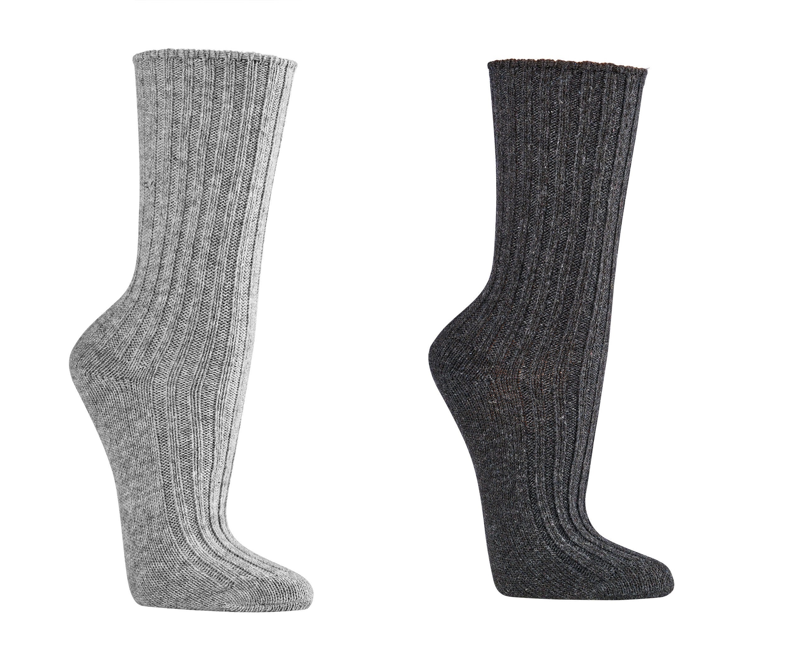 2 pairs of ORGANIC WOOL Blend Winter Socks, Men & Women,Premium Norwegian