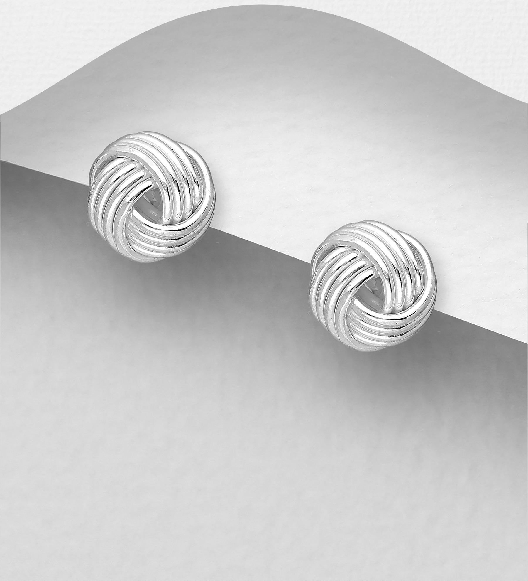 Celestial Knot Necklace - Sterling Silver w/ CZ Diamonds, Rhodium Plated, 16.5-17.5" Chain, Dainty Matching Jewelry - Matching Earrings