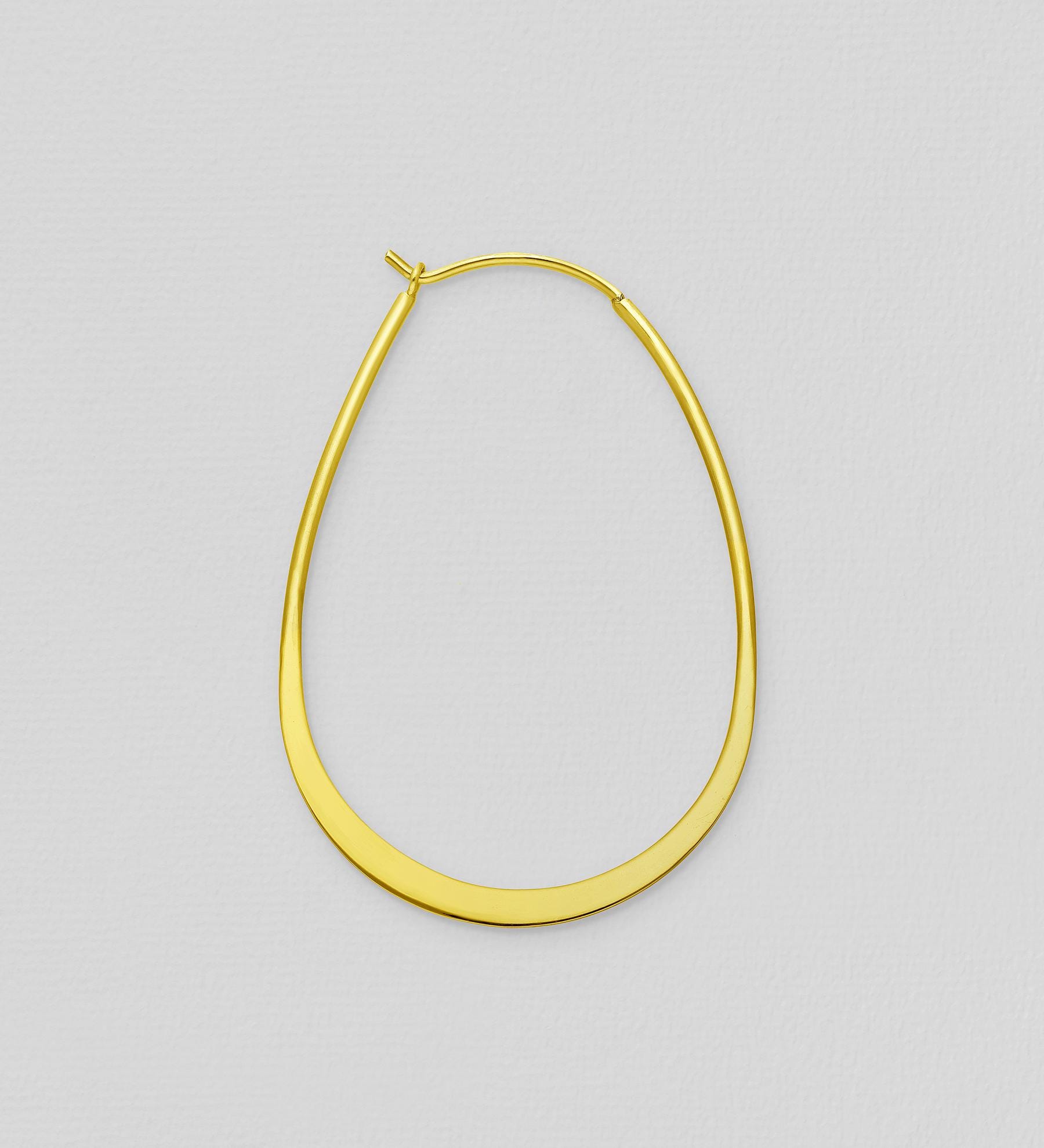 Oval Hoop Earrings – 925 Sterling Silver Gold Plated – 18K Yellow Gold Hoops – Minimalist Gold Jewelry – Everyday Hoops – Gift for Her