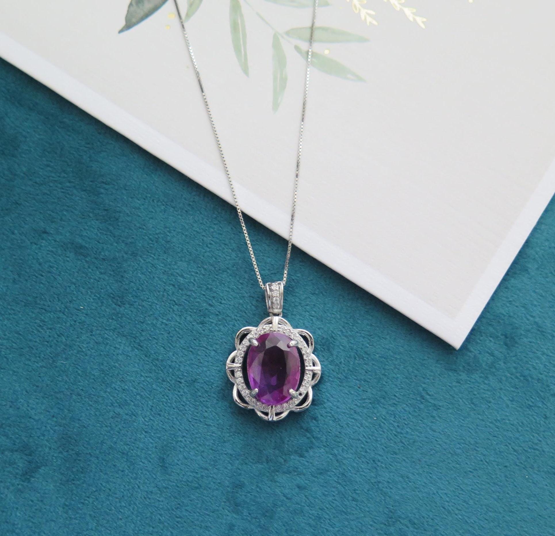 925 Sterling Silver Dainty Gemstone Silver Ring – Ruby Crystal, Emerald Crystal – Minimalist Crystal Jewellery, Chakra Stone with 18" Chain