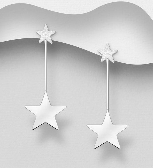 Minimalist Geometric 925 Sterling Silver Earrings – Dainty Triangle, Star & Line Studs – Simple and Elegant Jewelry, Delicate Gift for Her