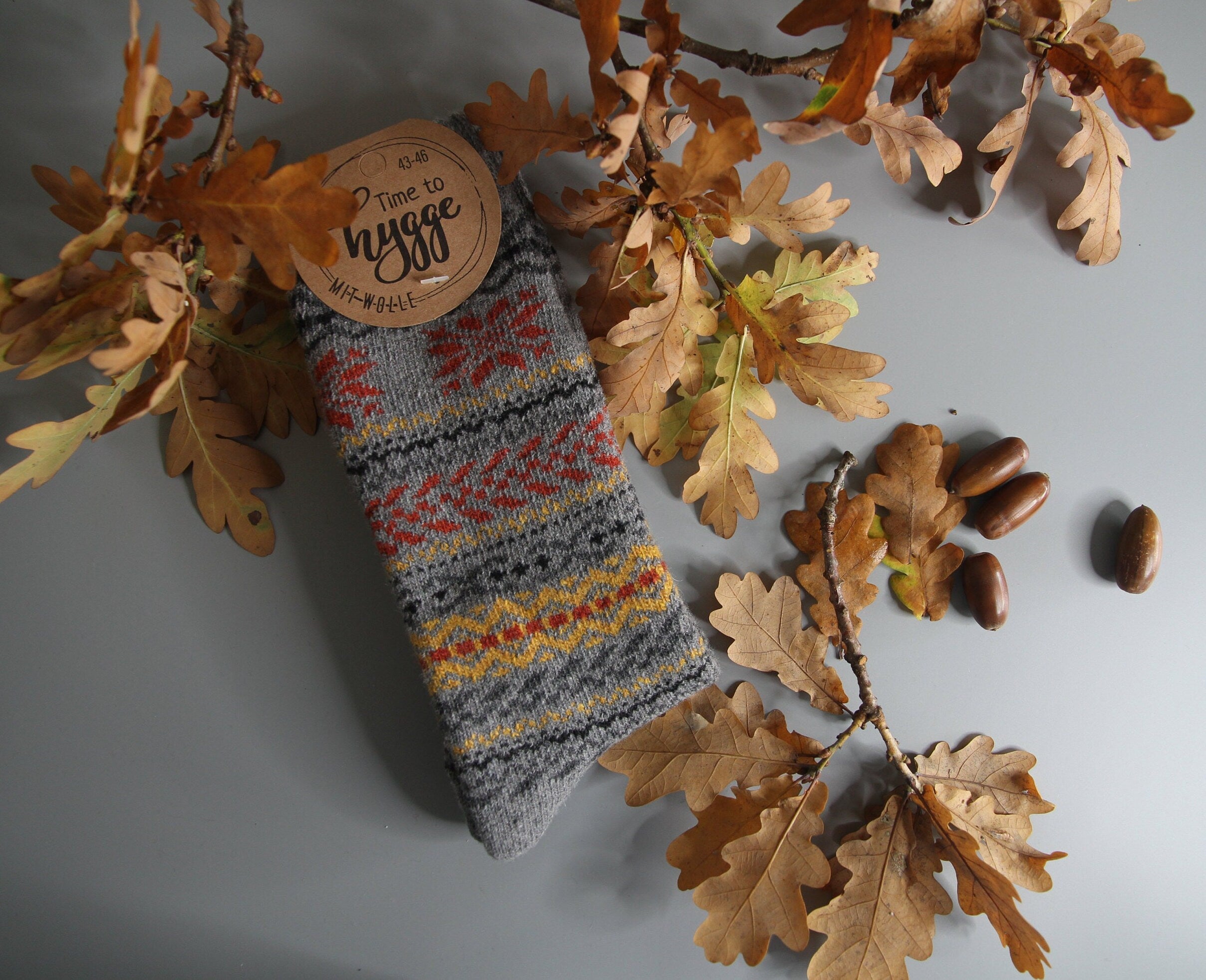 2 Pairs Norwegian Wool Socks for Men & Women, Winter Thermal Knitted