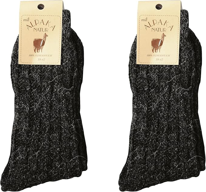 2X Norwegian Alpaca Wool blend Socks for Men and women, Roll-up