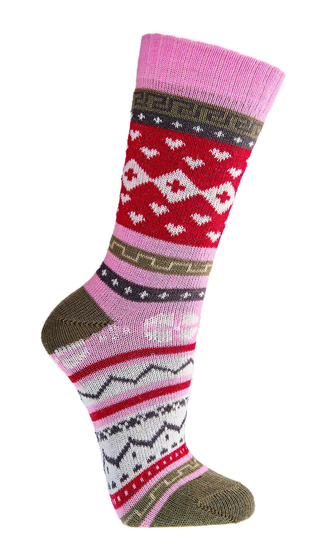 3 Pairs Fine Norwegian Wool Socks for Women, Winter Thermal Knitted