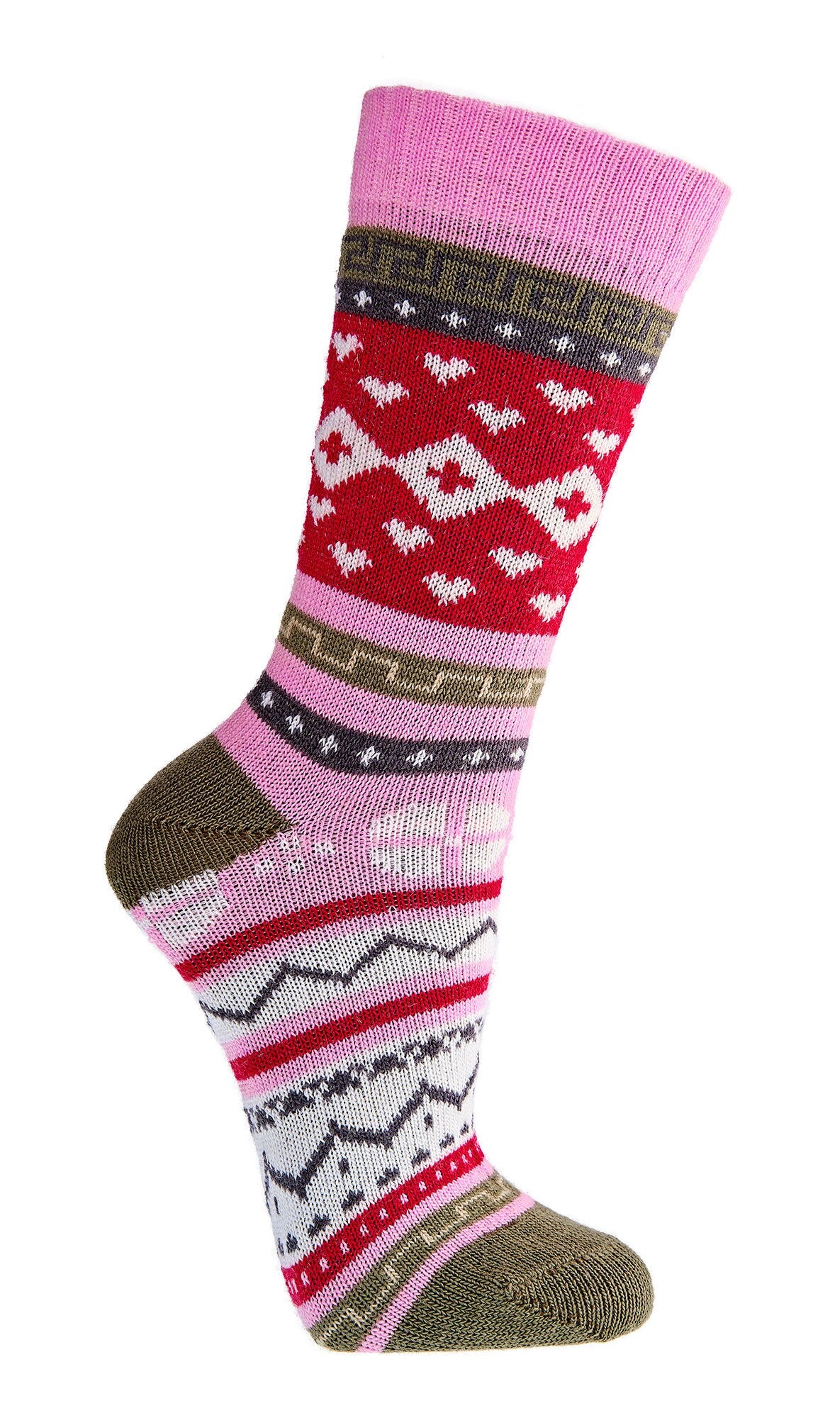 3 Pairs Fine Norwegian Wool Socks for Women, Winter Thermal Knitted