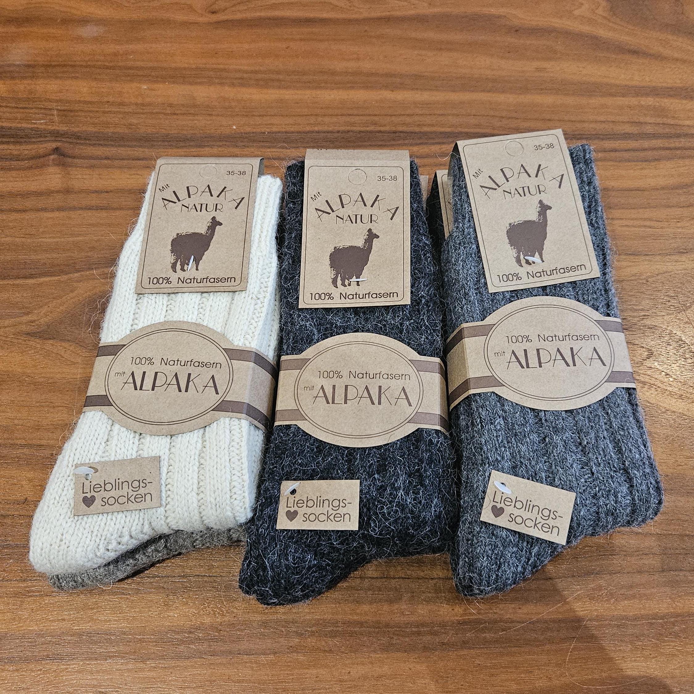 2 Pairs 100% LambsWool and Alpaca Wool for Men / Women Socks, Chunky Extremely warm soft