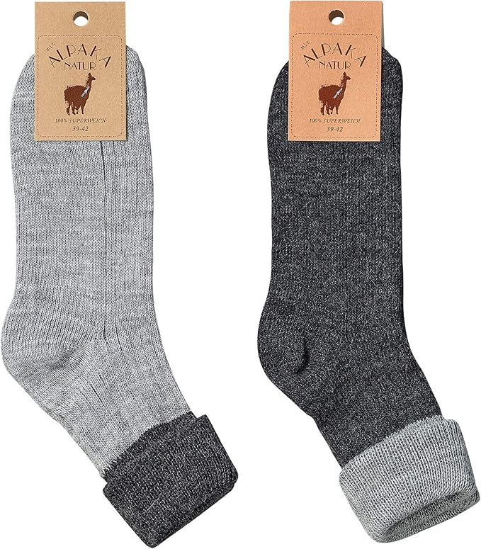 2x Extra Fine, Alpaca Socks, Luxury Alpaca & Merino Wool,