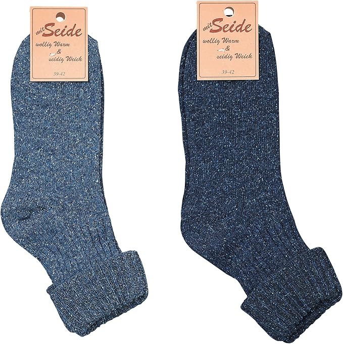 2 Pairs Extra fine Merino Wool with Silk Soft Socks - Unisex Socks