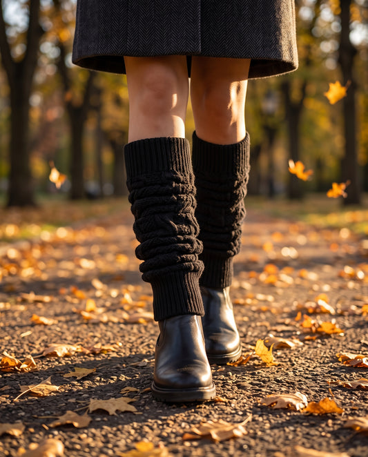 Premium Knitted Leg Warmers – Unisex Winter Wool Blend