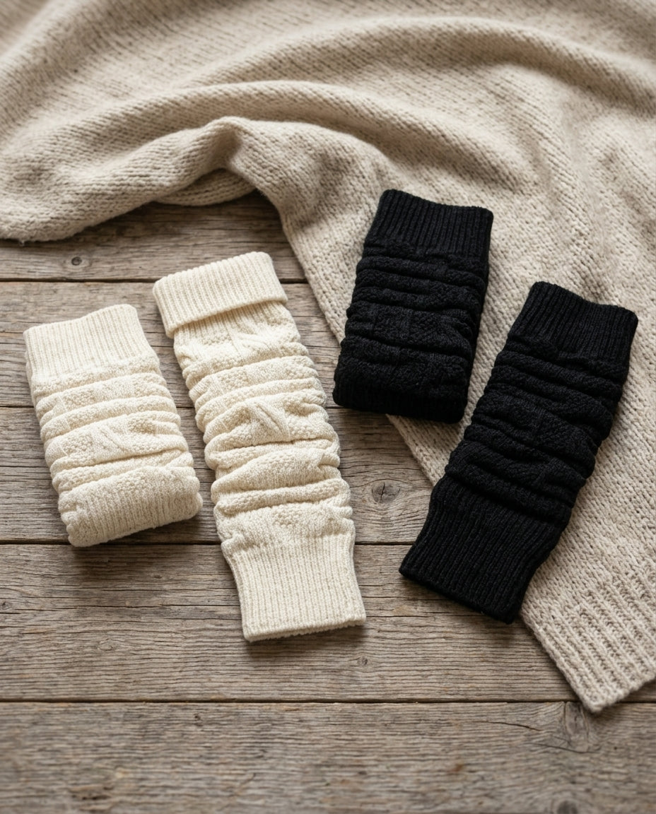 Premium Knitted Leg Warmers – Unisex Winter Wool Blend