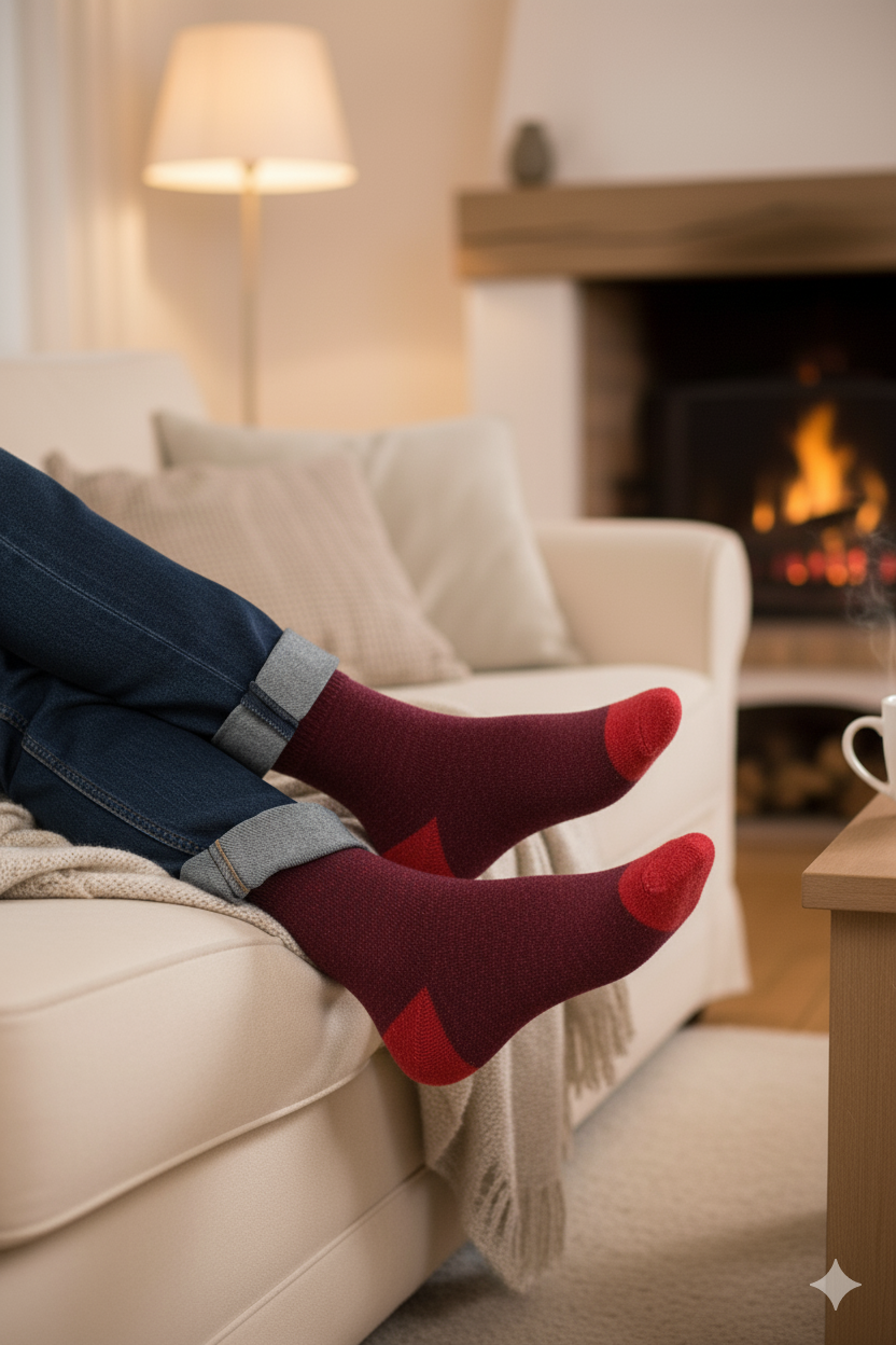 2 Pair Luxury Cashmere Wool Socks - Plush Winter Socks for Women and Men - Ultra Soft & Warm from Cashmere Goat Undercoat - Heirloom Quality