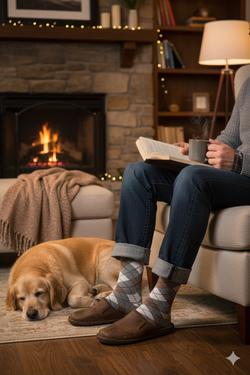 3pair Luxury Alpaca Knee High Socks | Extra Fine Warm Winter Socks | Argyle Pattern | Seamless Hand-Linked Toe | Ultra Soft With Alpaca Wool