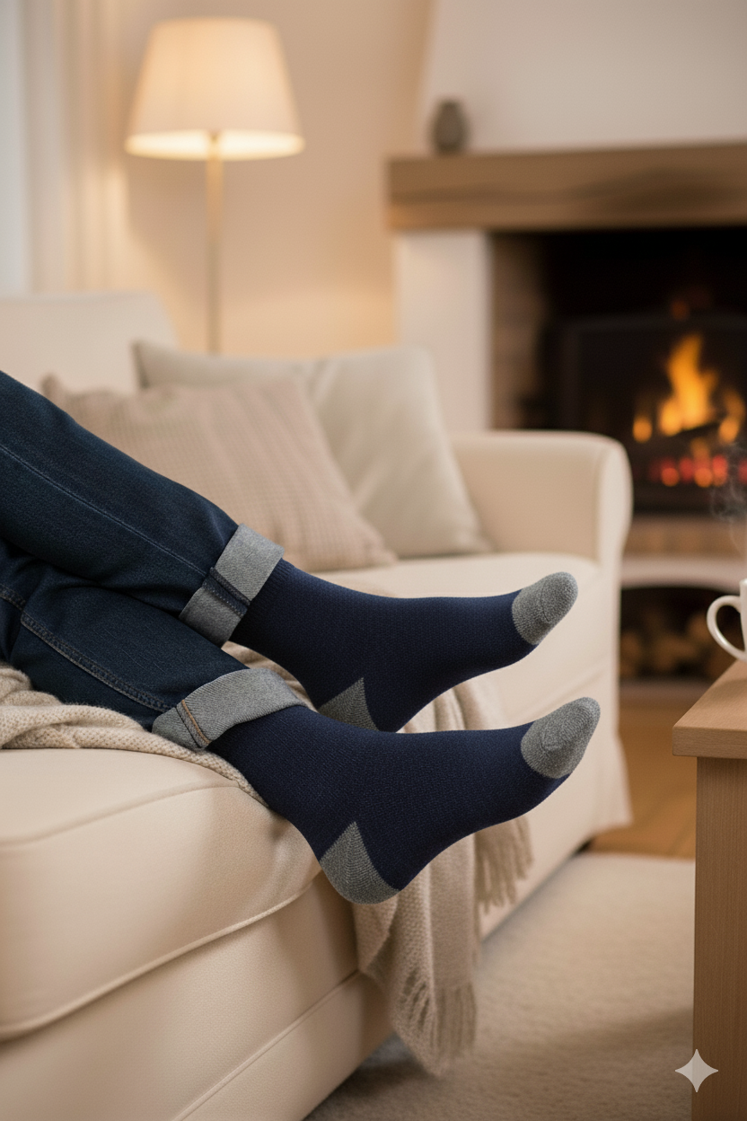 2 Pair Luxury Cashmere Wool Socks - Plush Winter Socks for Women and Men - Ultra Soft & Warm from Cashmere Goat Undercoat - Heirloom Quality