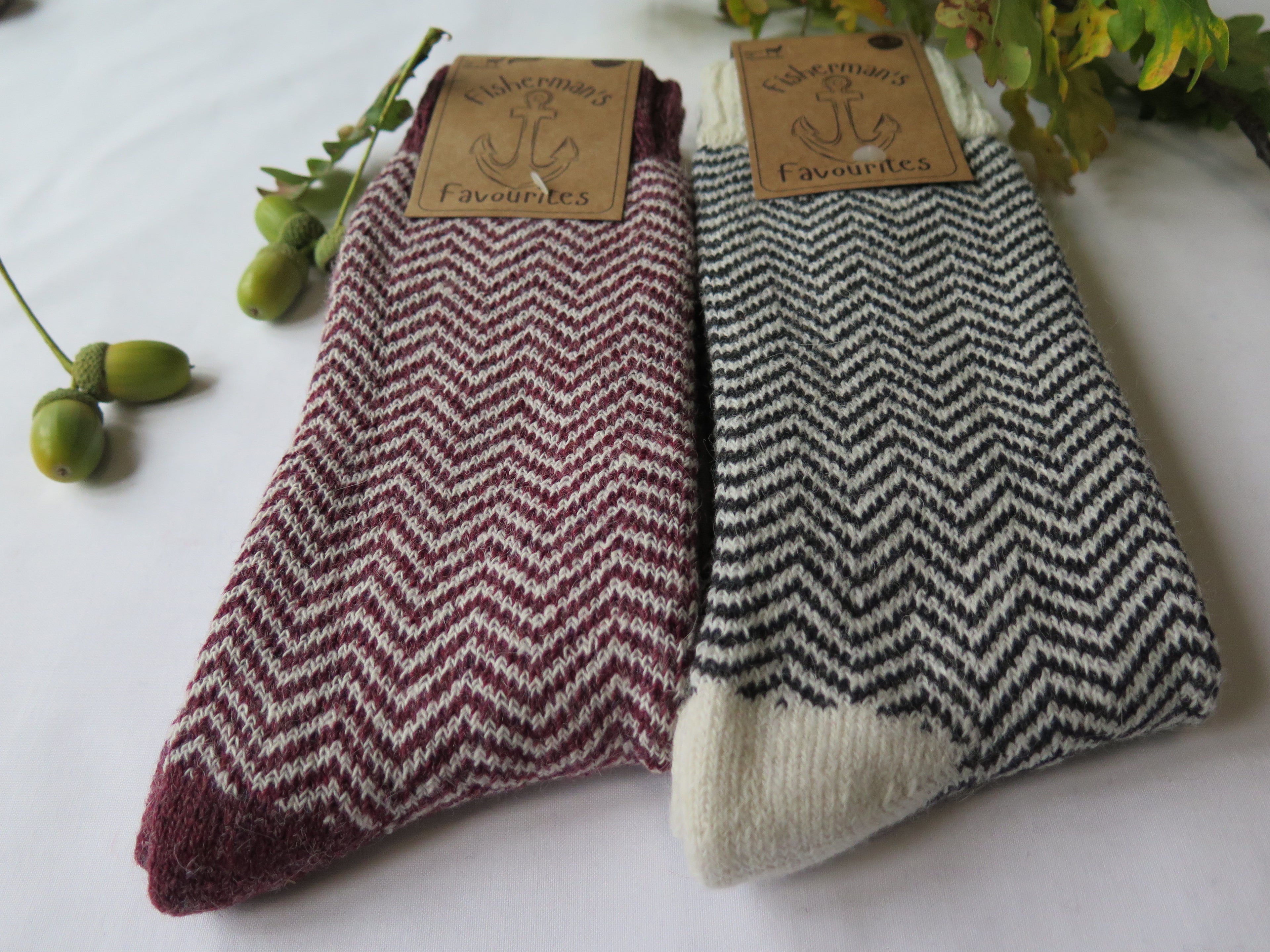 2 Pairs of Herringbone Wool Socks | Alpaca Blend Winter ultra warm Thermal Socks for Men and Women | Cosy Hiking Boot Socks | Luxury Gift