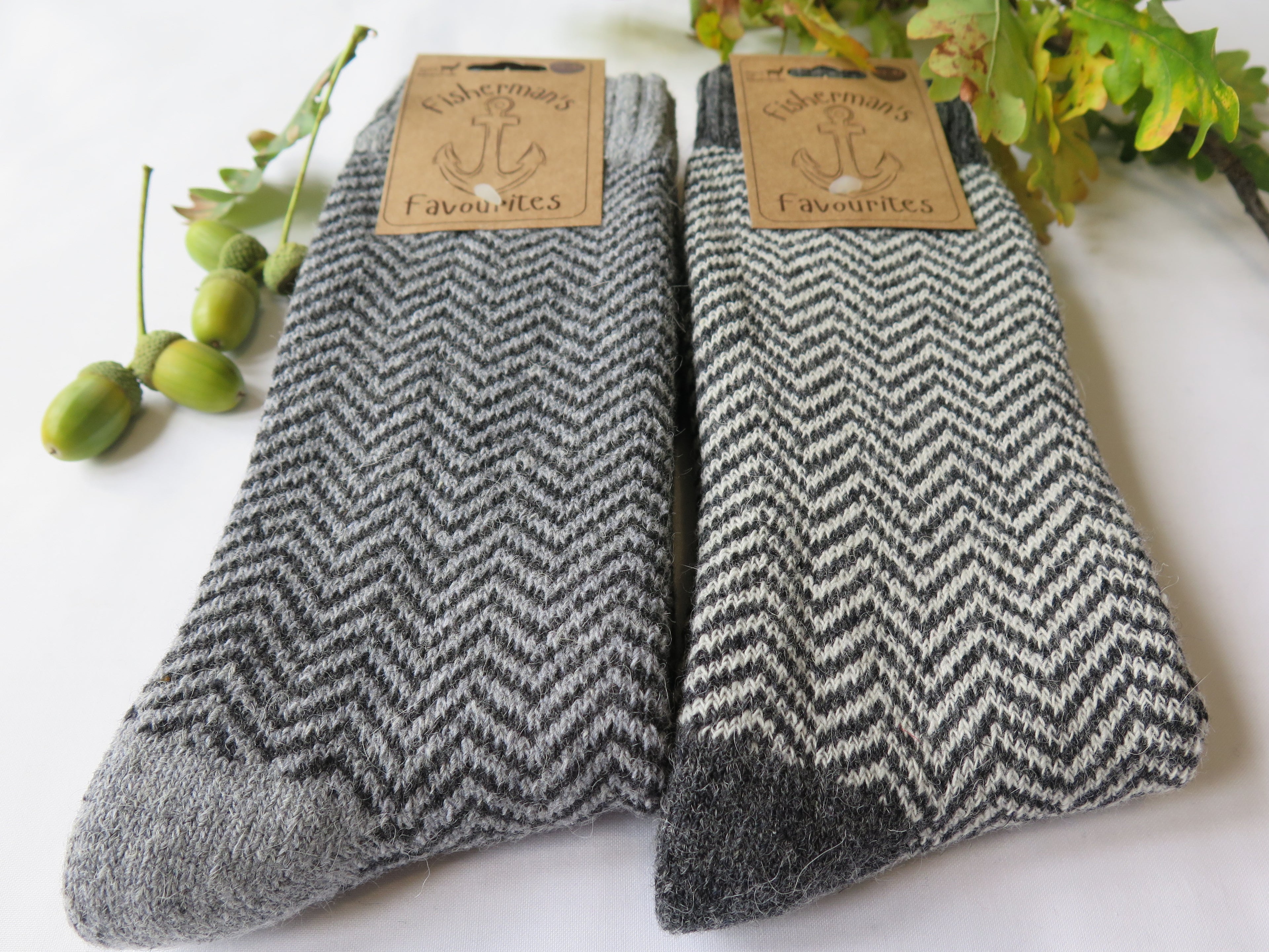 2 Pairs of Herringbone Wool Socks | Alpaca Blend Winter ultra warm Thermal Socks for Men and Women | Cosy Hiking Boot Socks | Luxury Gift
