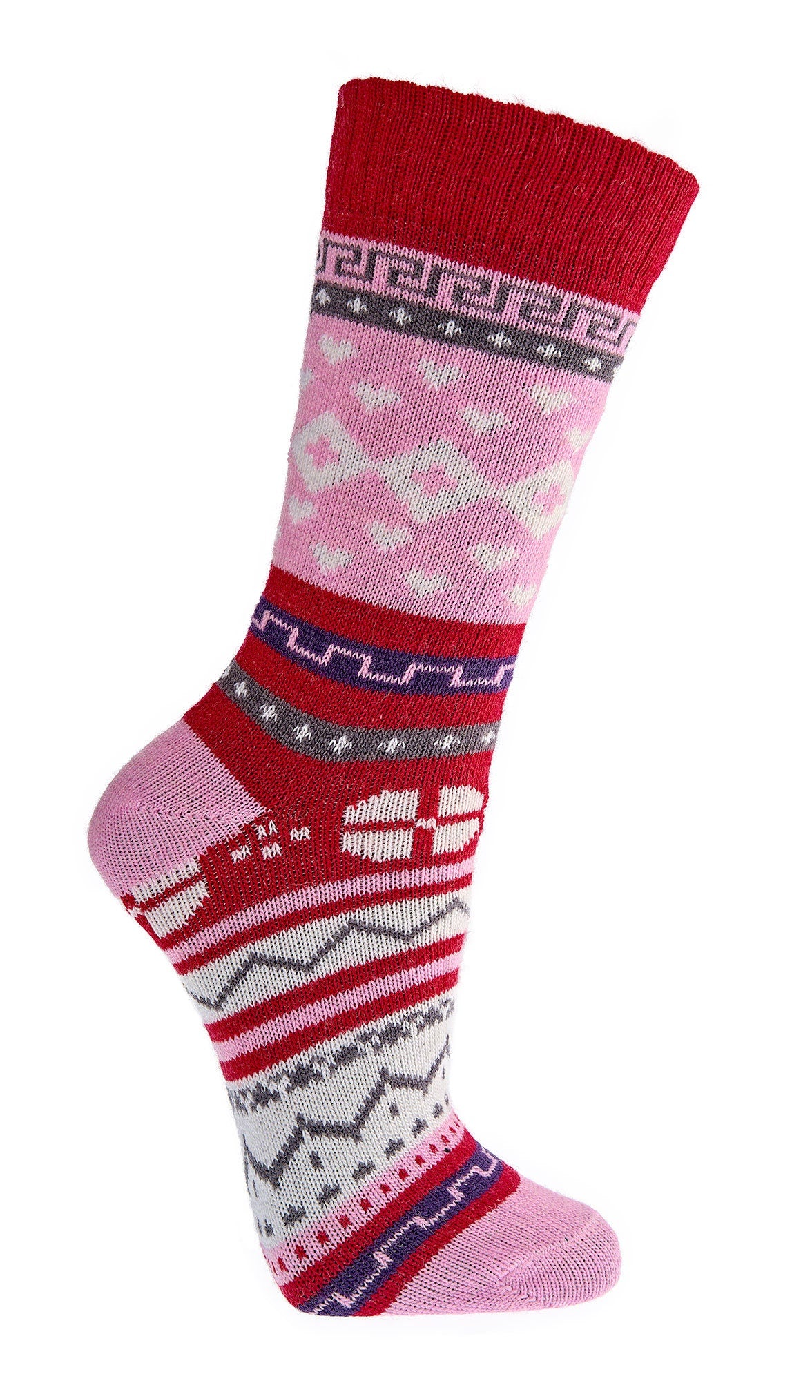 3 Pairs Fine Norwegian Wool Socks for Women, Winter Thermal Knitted