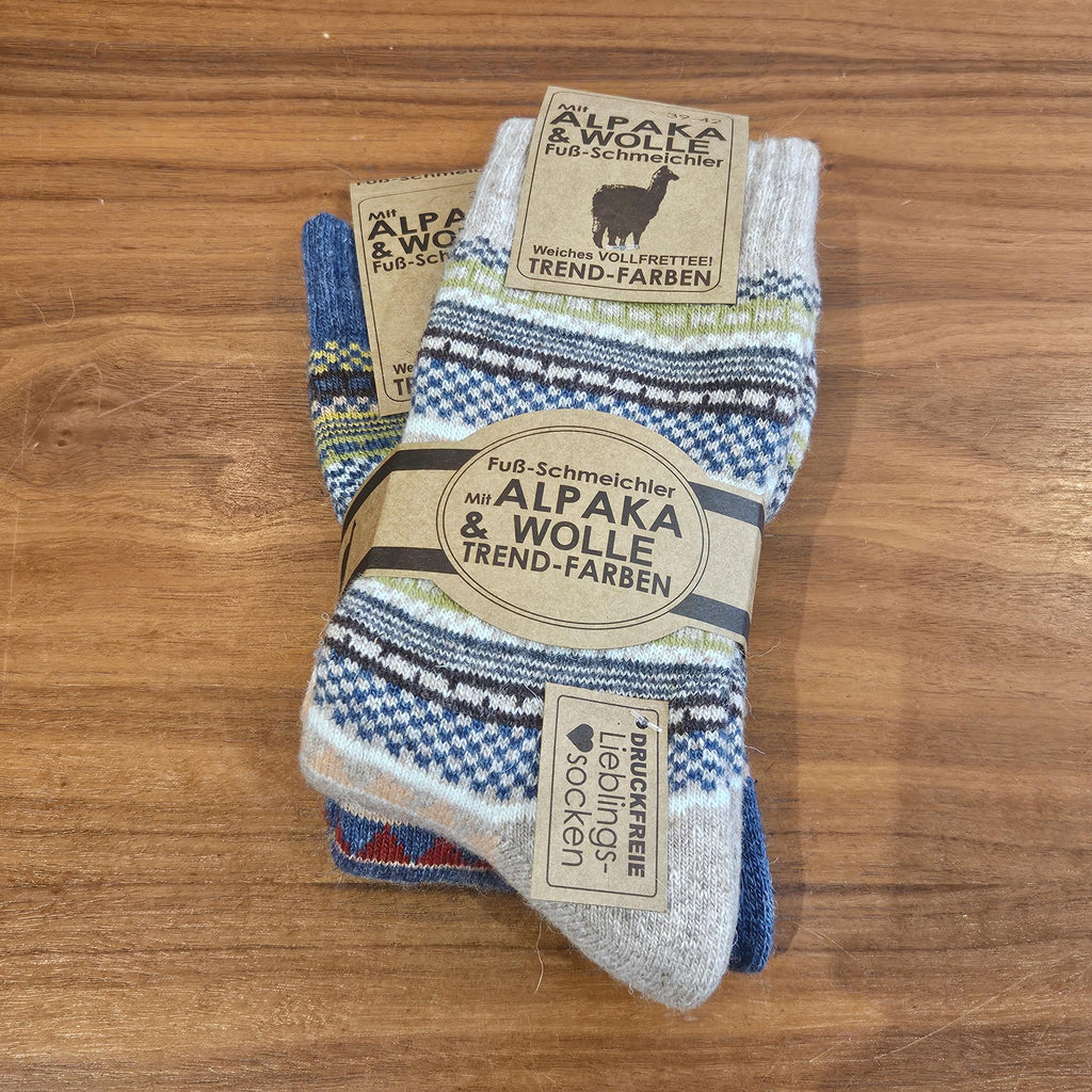 2Pairs of Norwegian Wool Socks for Men & Women, Nordic Hygge with Alpaca wool, Full Plush