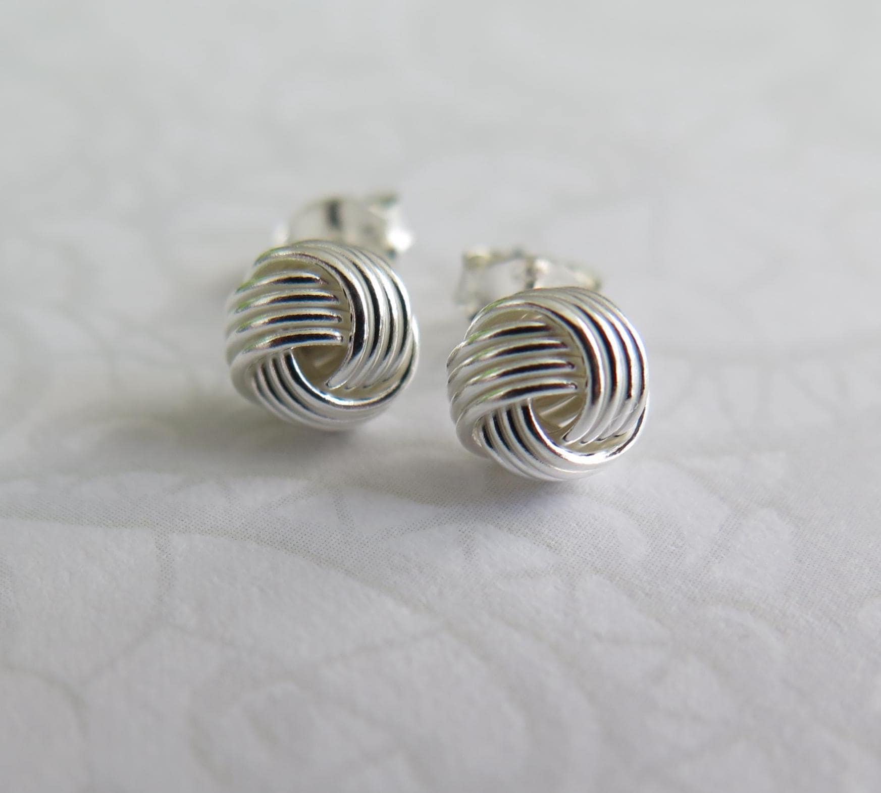 Celestial Knot Necklace - Sterling Silver w/ CZ Diamonds, Rhodium Plated, 16.5-17.5" Chain, Dainty Matching Jewelry - Matching Earrings