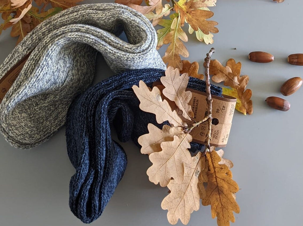 3 Pack Mens wool and cotton blend socks, Natural Premium Lambswool, warm socks