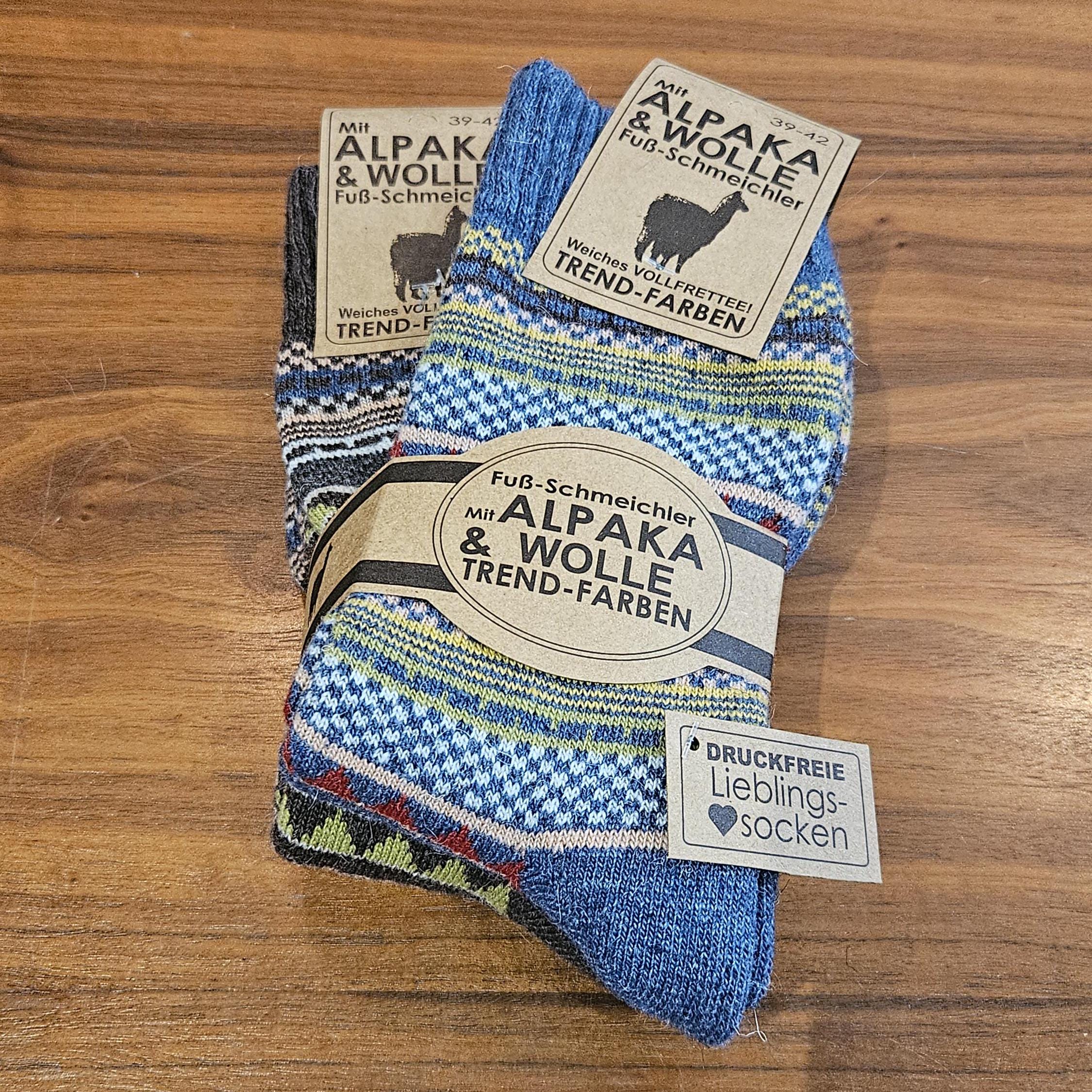 2Pairs of Norwegian Wool Socks for Men & Women, Nordic Hygge with Alpaca wool, Full Plush