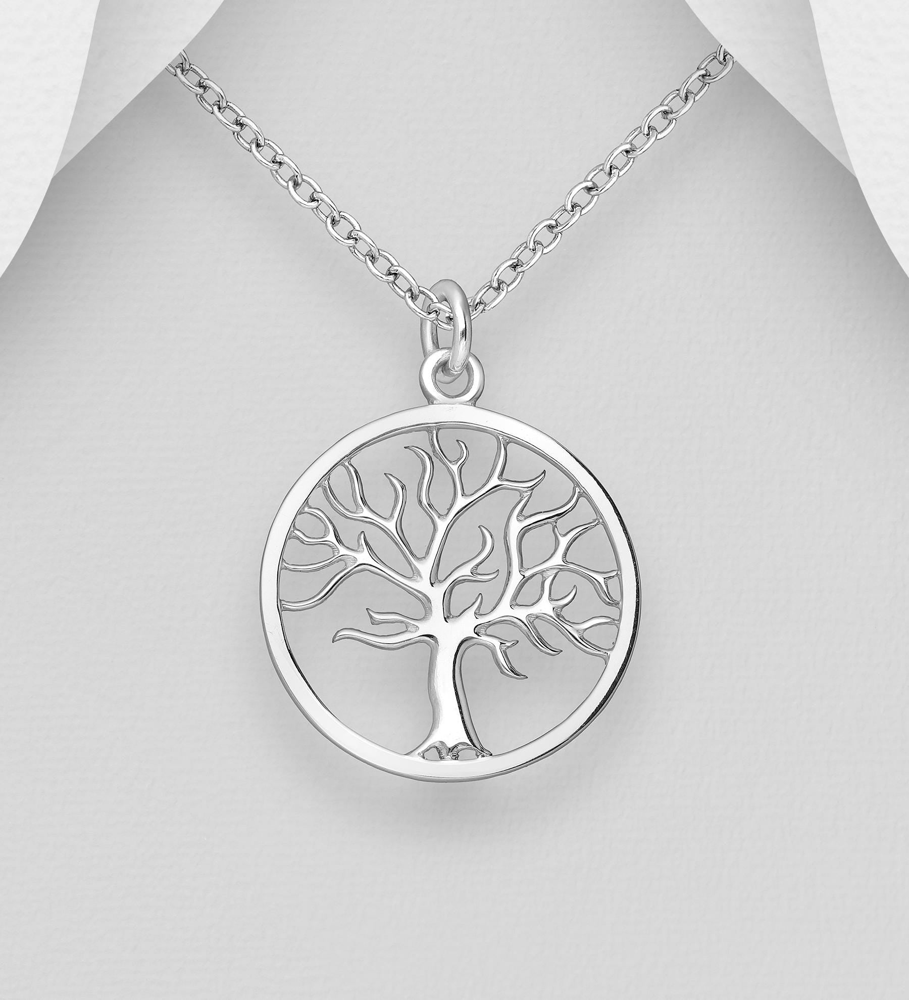 925 Silver Tree of Life Necklace – 18 Inch Chain – 2 Styles – Boho & Minimalist – Meaningful Jewelry Gift, Spiritual Gift for Women and Men