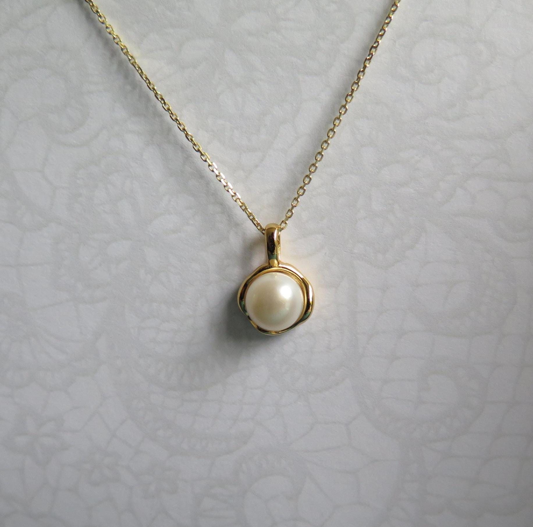 Freshwater Pearl Necklace 925 Sterling Silver - 18-20 Inch Adjustable Chain - Silver or 18K Gold Plated Option- Minimalist Boho Gift for Her