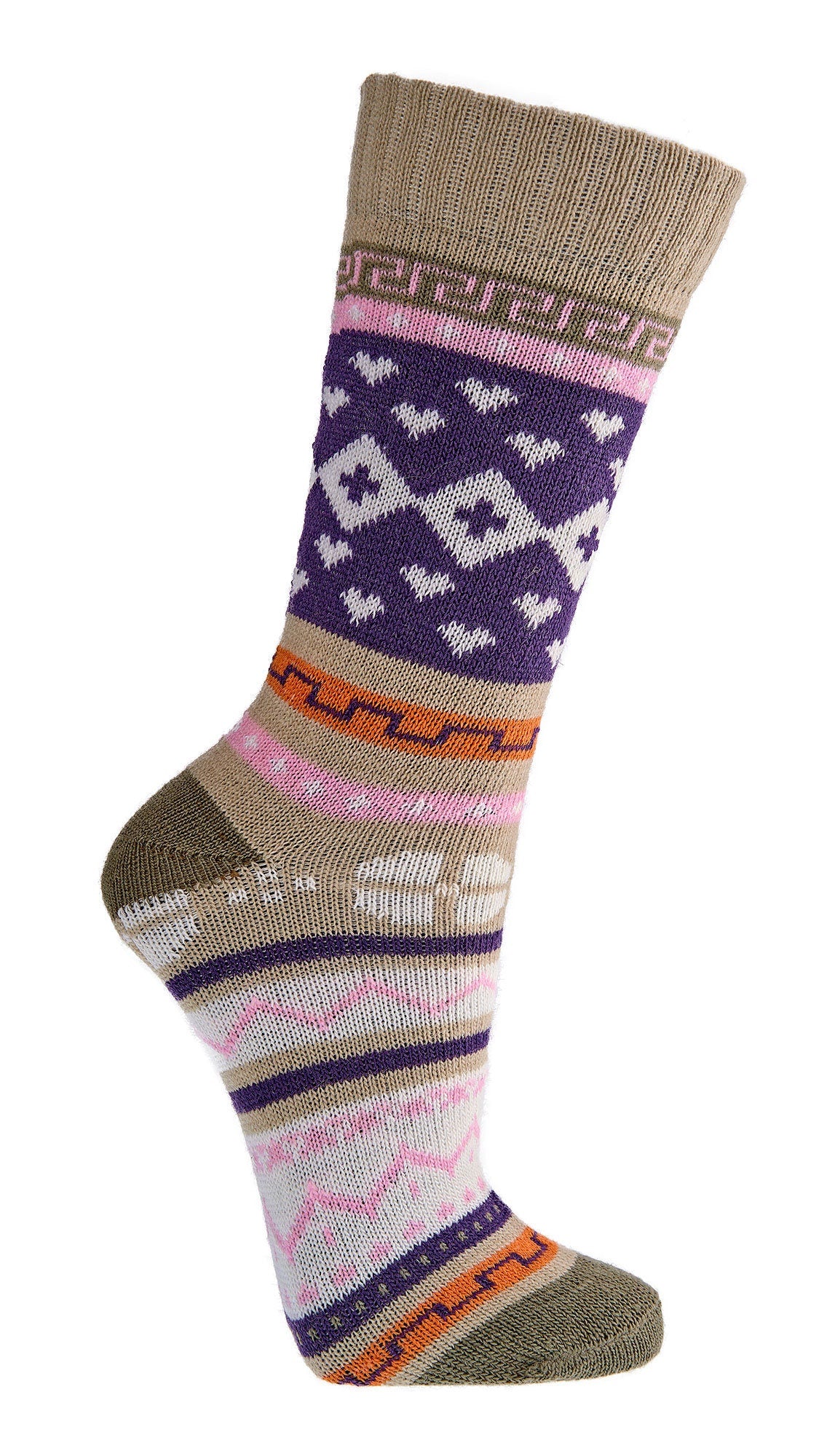 3 Pairs Fine Norwegian Wool Socks for Women, Winter Thermal Knitted