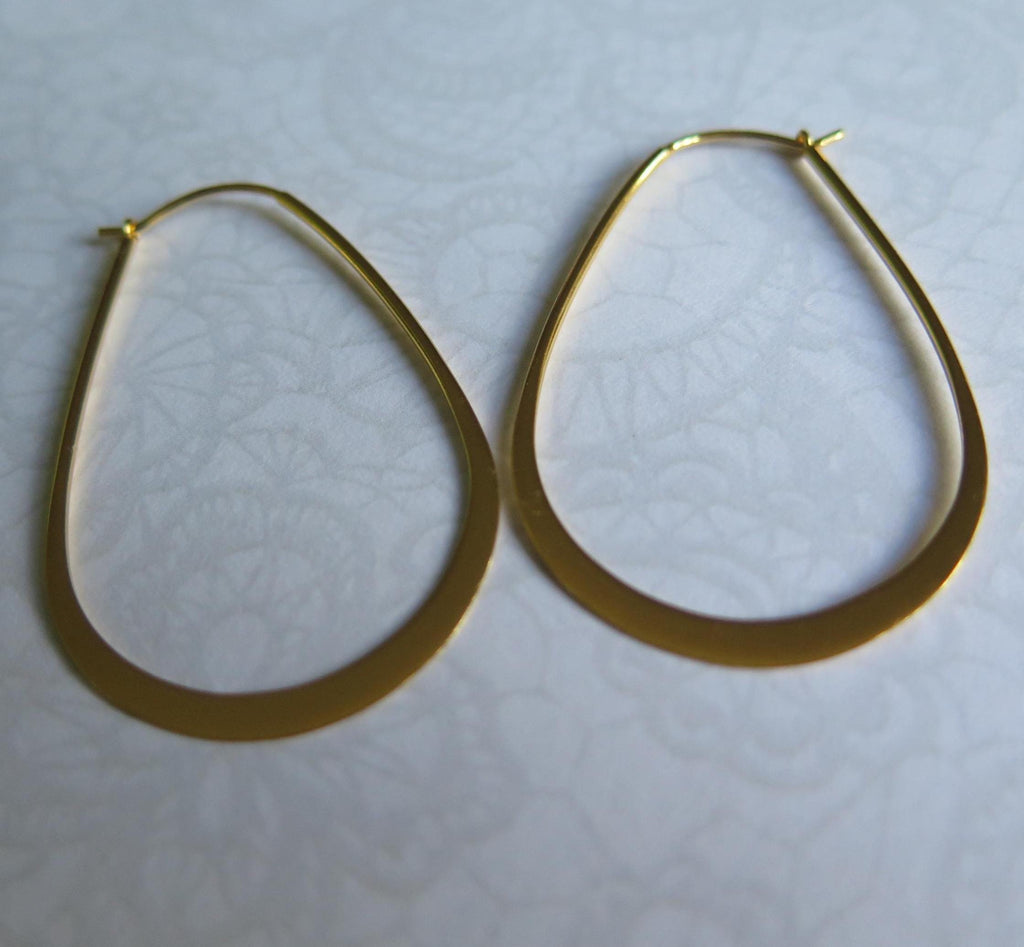 Oval Hoop Earrings – 925 Sterling Silver Gold Plated – 18K Yellow Gold Hoops – Minimalist Gold Jewelry – Everyday Hoops – Gift for Her