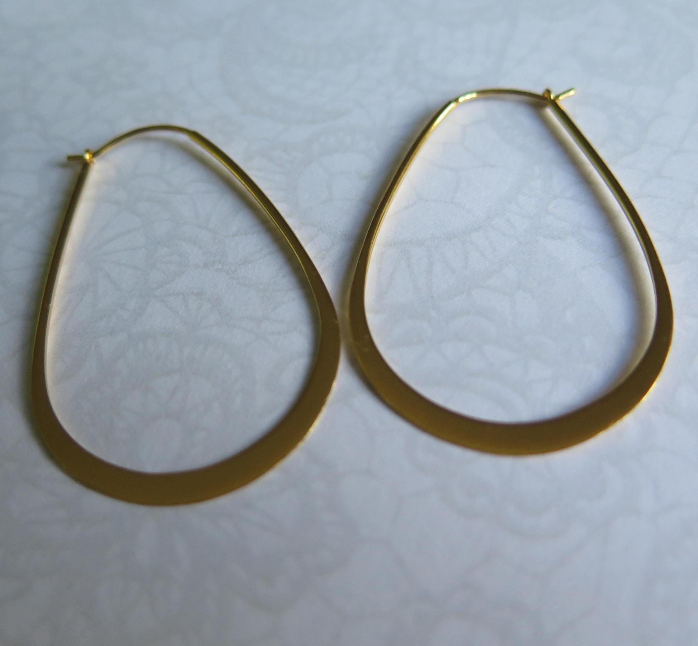 Oval Hoop Earrings – 925 Sterling Silver Gold Plated – 18K Yellow Gold Hoops – Minimalist Gold Jewelry – Everyday Hoops – Gift for Her