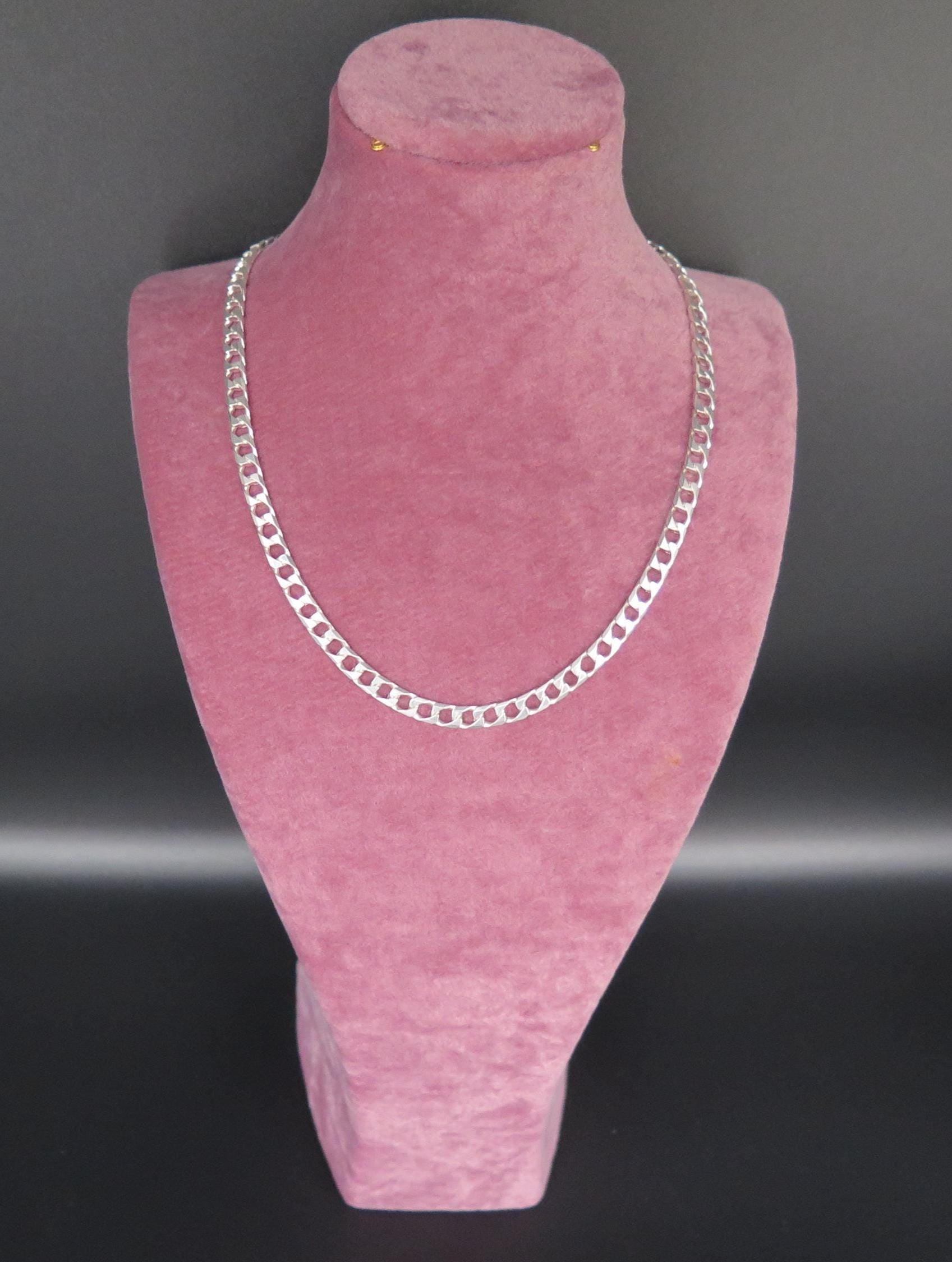 Sterling Silver 925 Heavy Cuban Link Chain Necklace | Solid 925 Silver Chunky Curb Chain | Men’s & Women’s Durable Jewellery