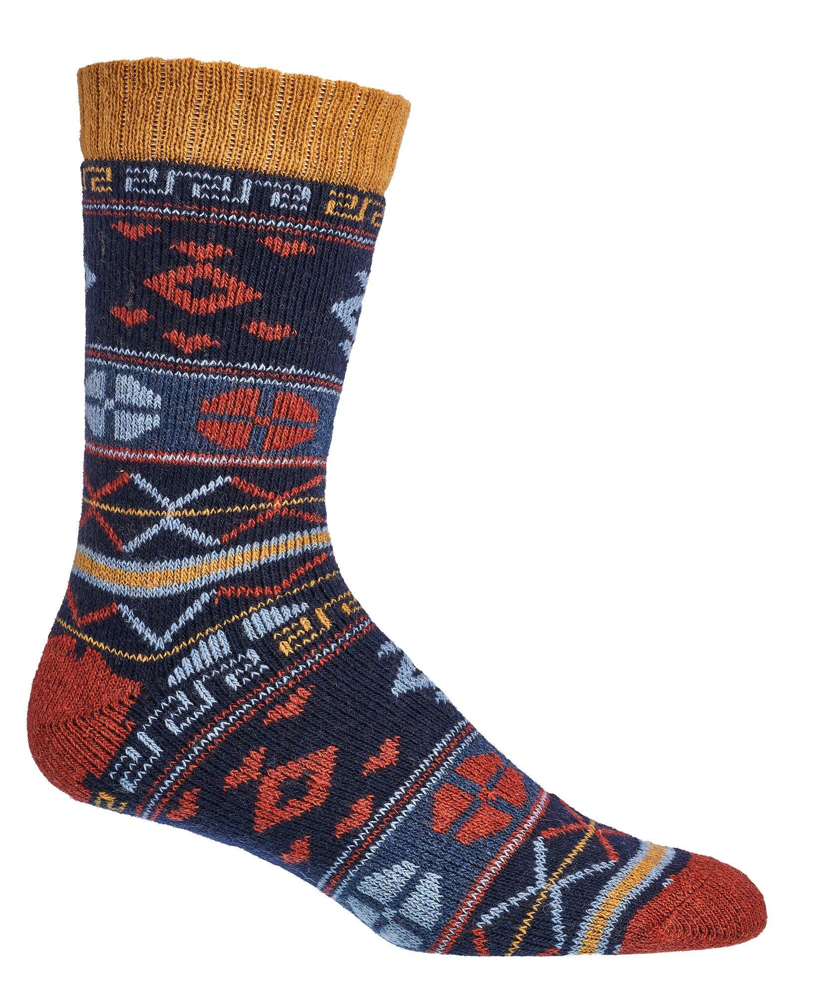 2 Pairs Norwegian Wool Socks for Men and women, Winter Thermal, Vintage Nordic Crew Soft & Warm