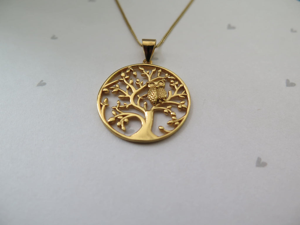 925 Silver Gold 14K plated Tree of Life Necklace – 18"-20" 18K Plated Chain – Boho Minimalist– Meaningful Jewelry, Spiritual Gift for Women