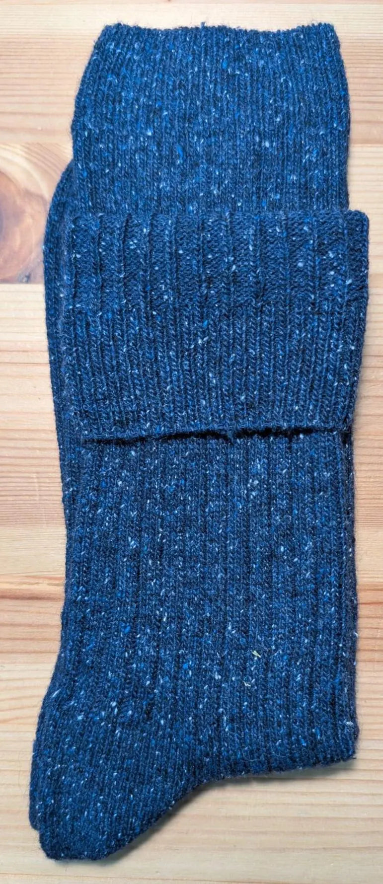 Wool Silk Ribbed Socks – Soft Winter Socks, Elegant Heathered Yarn - 2 Pairs