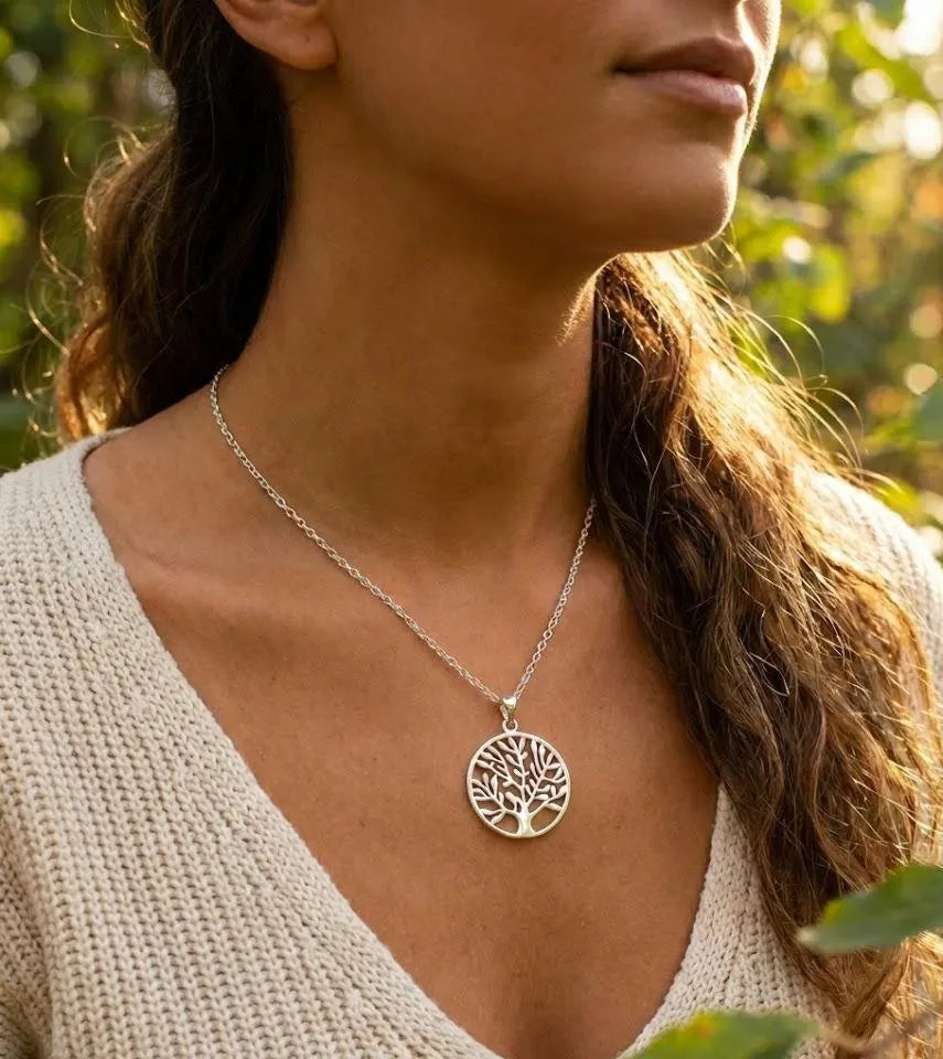 925 Silver Tree of Life Necklace – 18 Inch Chain – 2 Styles – Boho & Minimalist – Meaningful Jewelry Gift, Spiritual Gift for Women and Men