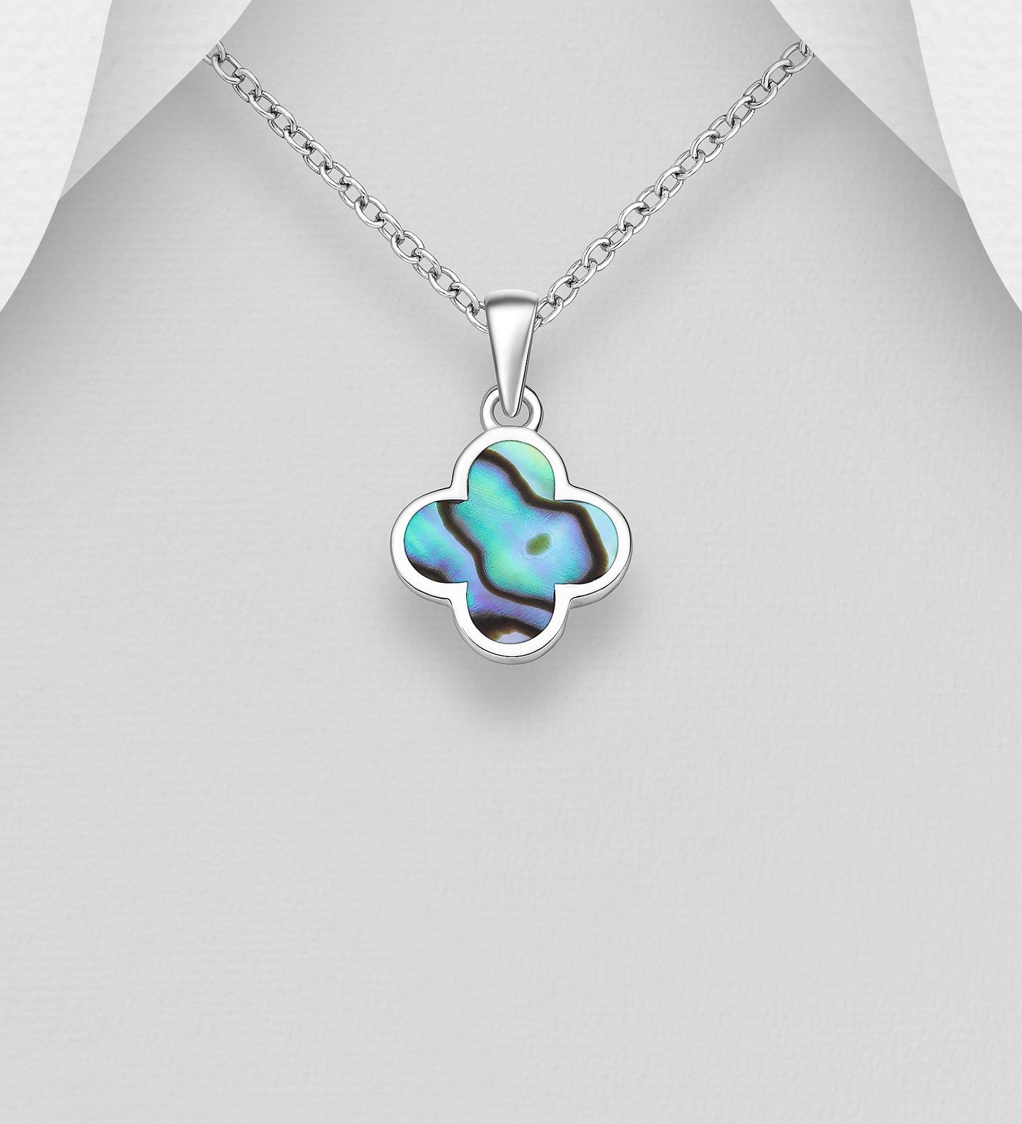 4 Leaf Lucky Clover Pendant with 18 Inch Chain –  Hand-poured resin enamel, 925 Silver Necklace, Charm Minimalist, Bracelet 6.5-7.5 Inch