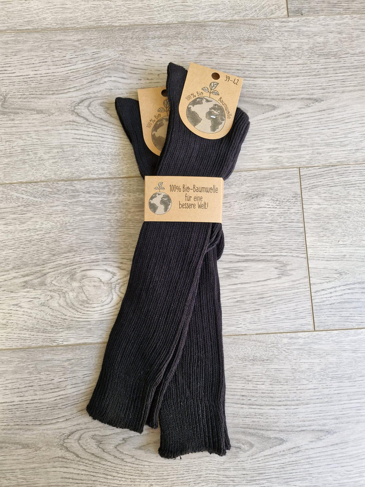 100% Organic Cotton Knee-High Socks 2 Pairs | Men's Women's Long Boot Socks | Hypoallergenic Ribbed Knit | Eco-Friendly Holiday Present