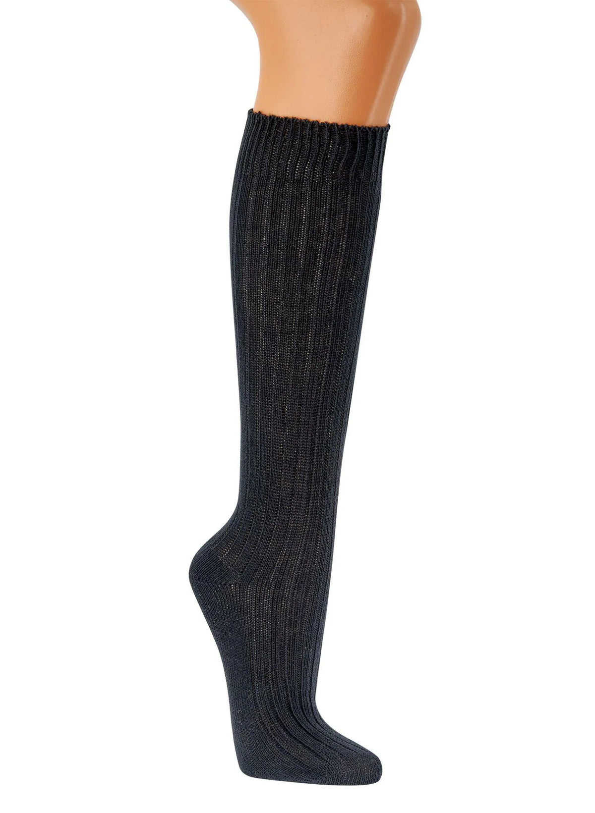 100% Organic Cotton Knee-High Socks 2 Pairs | Men's Women's Long Boot Socks | Hypoallergenic Ribbed Knit | Eco-Friendly Holiday Present