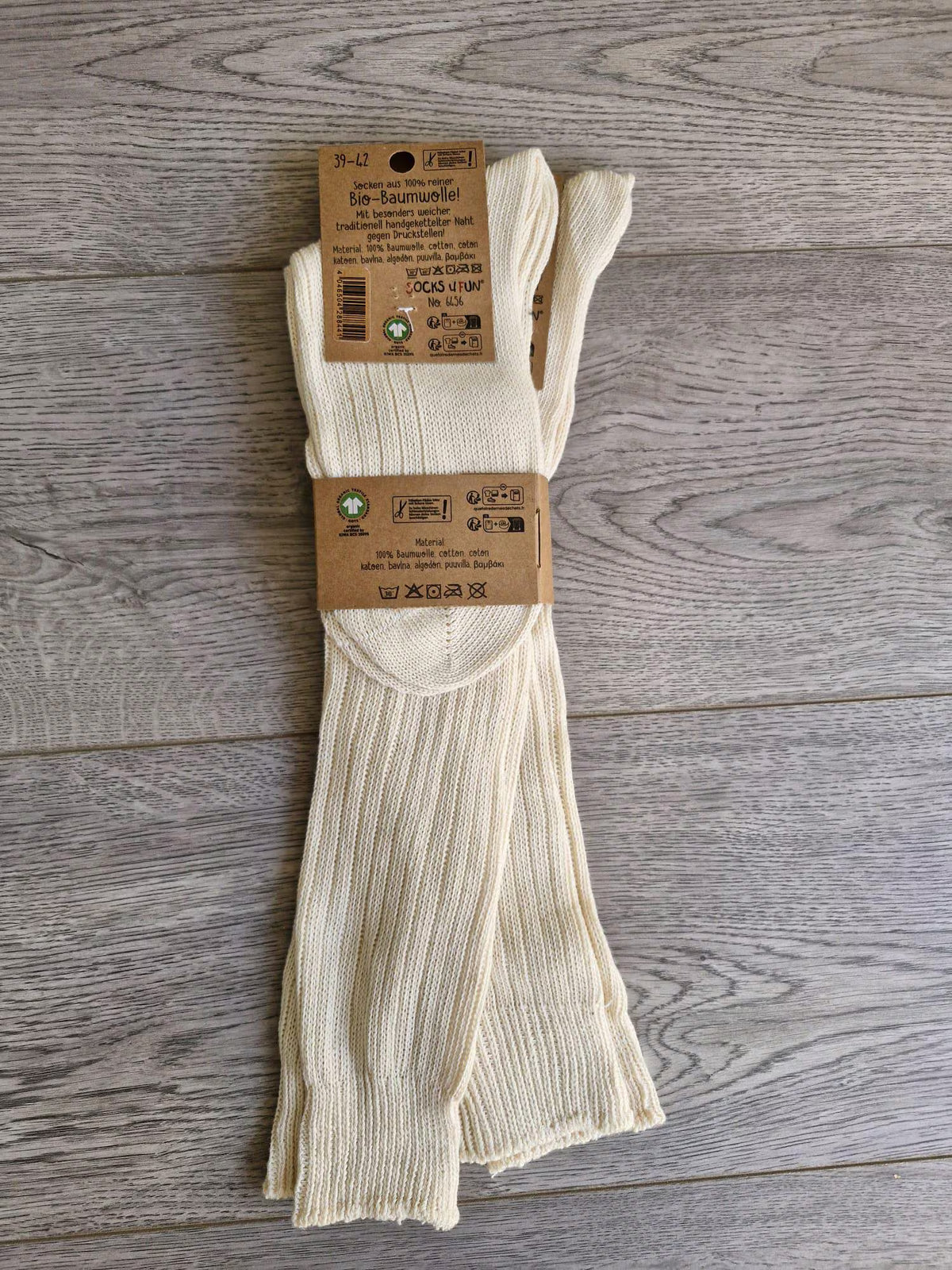 100% Organic Cotton Knee-High Socks 2 Pairs | Men's Women's Long Boot Socks | Hypoallergenic Ribbed Knit | Eco-Friendly Holiday Present