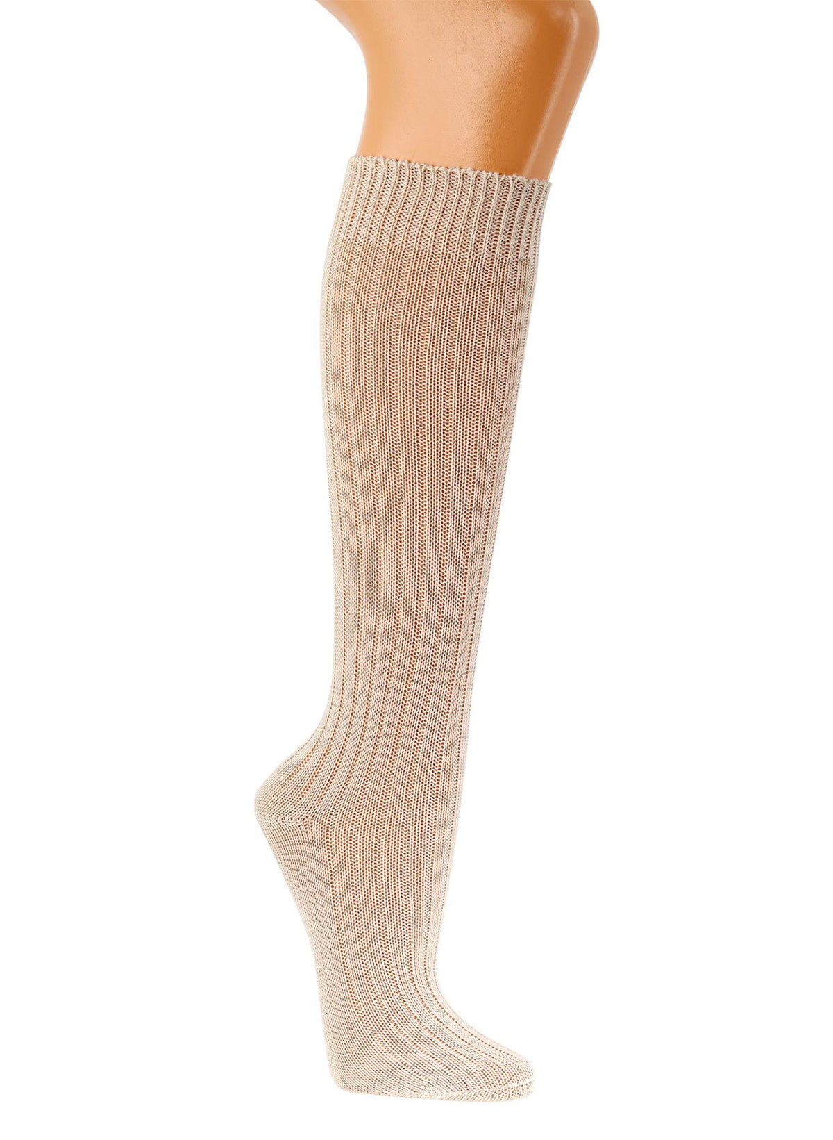 100% Organic Cotton Knee-High Socks 2 Pairs | Men's Women's Long Boot Socks | Hypoallergenic Ribbed Knit | Eco-Friendly Holiday Present
