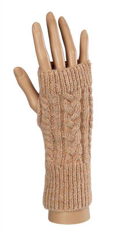 Alpaca Wool Fingerless Gloves | Women's Cable Knit Wrist Warmers | Cosy Winter Texting Mittens | Chilly Office Arm Cuffs - One Size