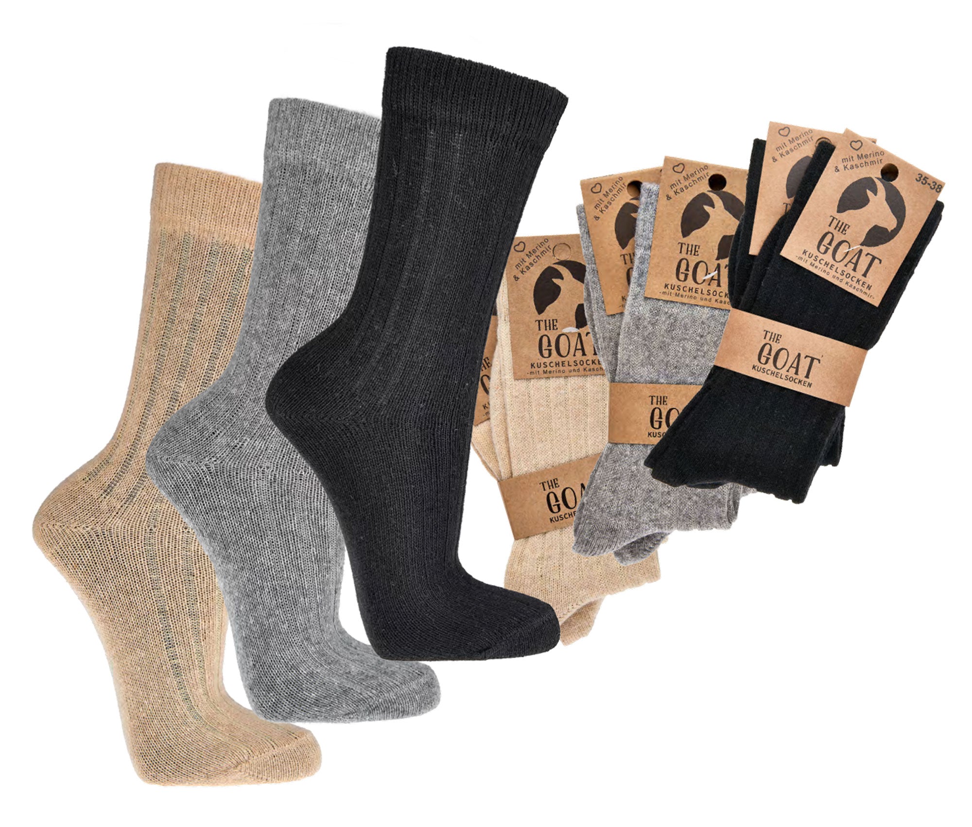 2X Extra Fine Luxury Cashmere and Merino Wool Socks, High-Quality